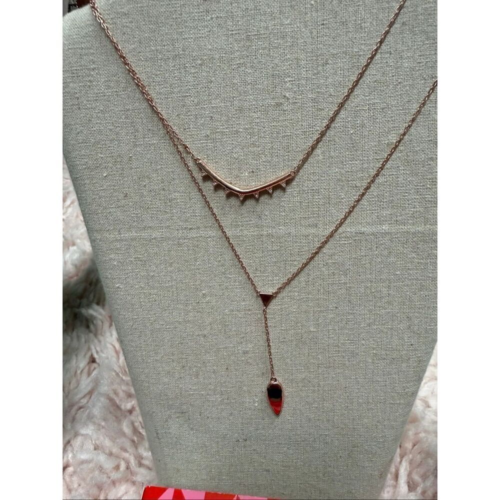 NIB Stella and Dot Tiered Lariat Necklace in Rose Gold